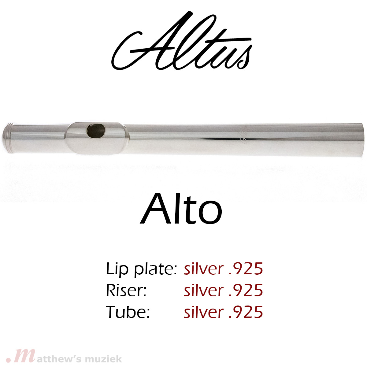 Altus Alto Flute Headjoint - Sterling Silver