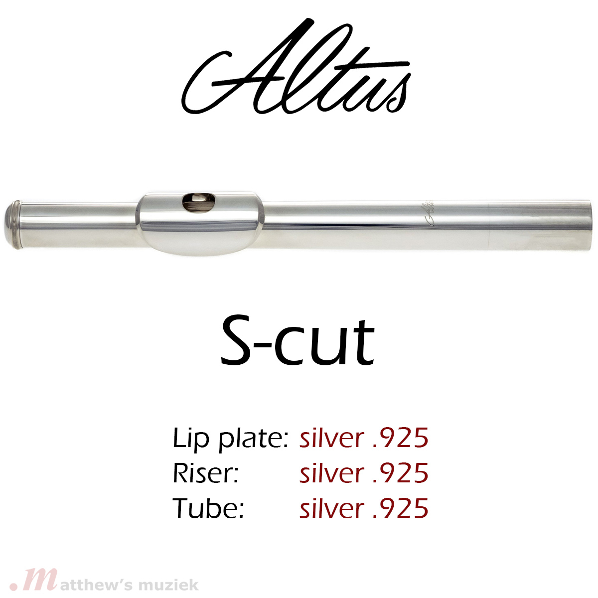 Altus Flöte Kopfstück - Z-Cut - .925 Silber