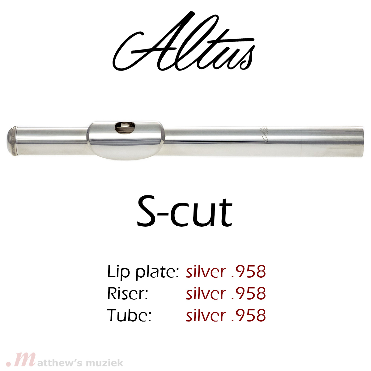 Altus Headjoint - S-Cut (Classic) - .958 Britannia Silver