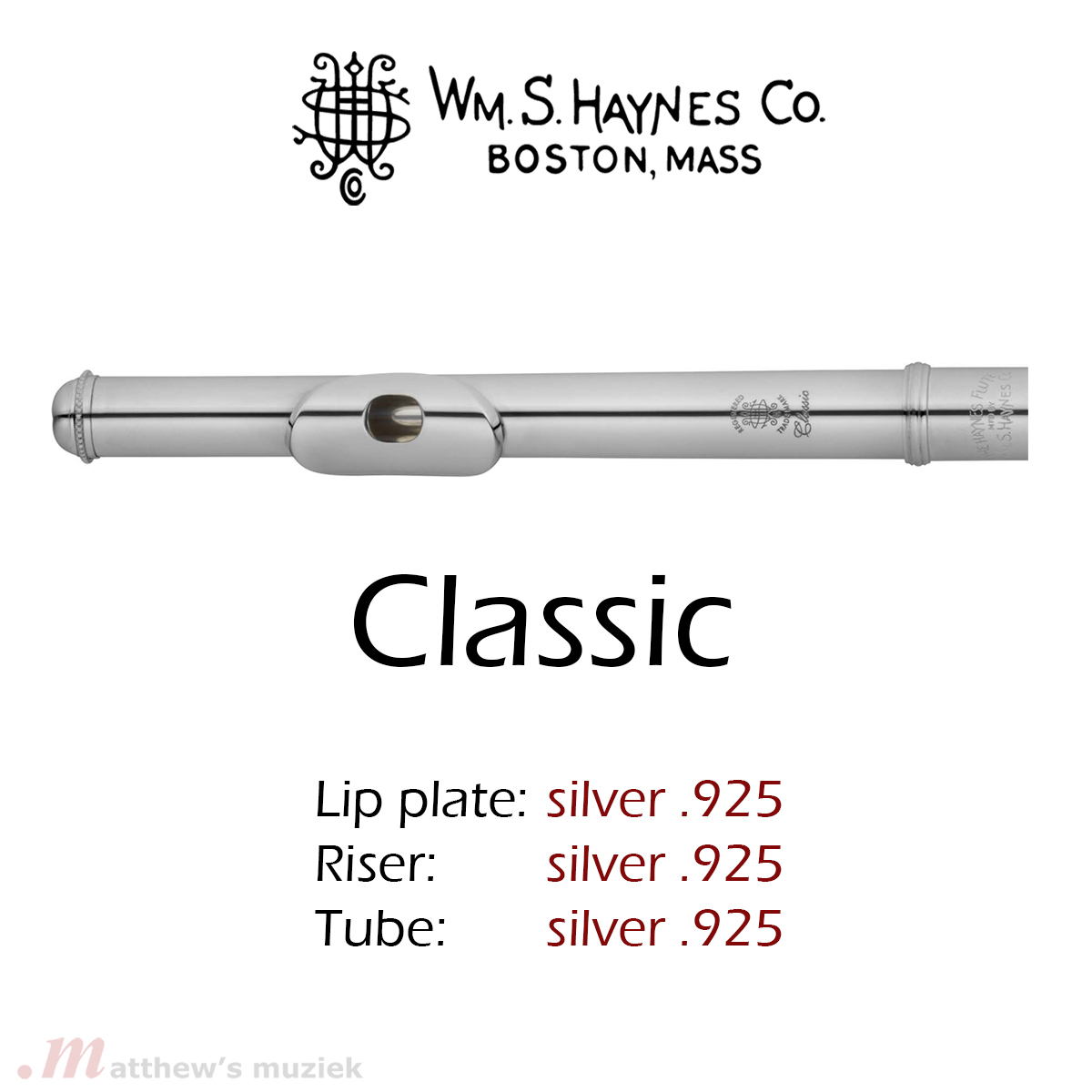 Haynes Flute Headjoint - Classic Sterling Silver