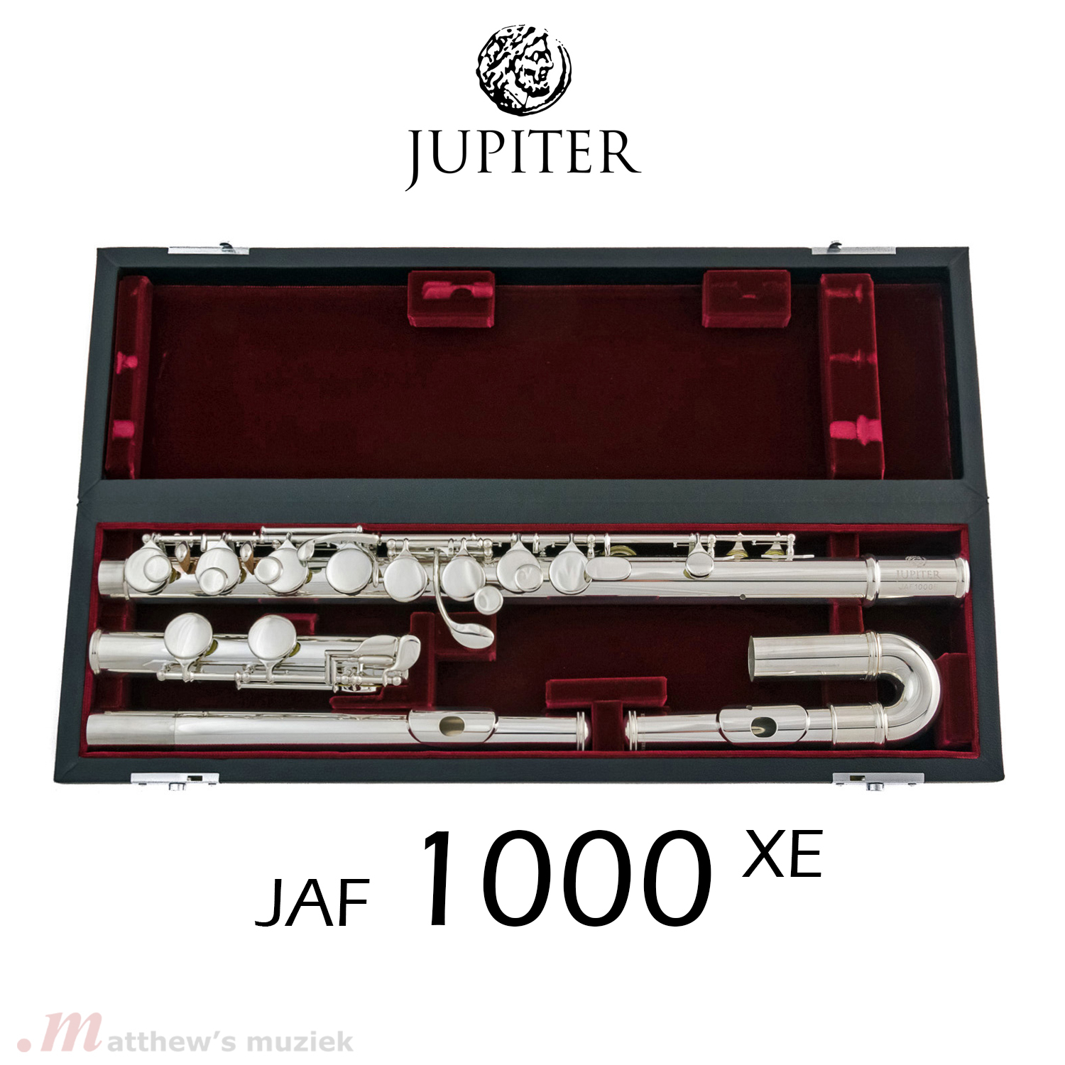 Jupiter JAF1000XE Altfluit met Recht en Gebogen kopstuk