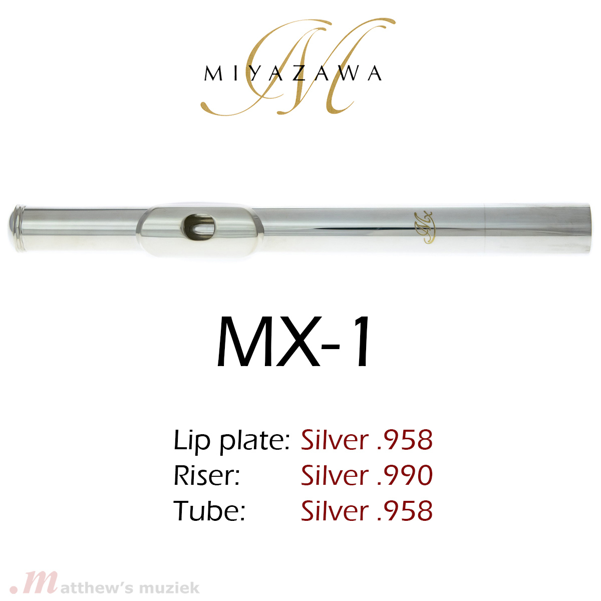 Miyazawa Kopfstück - MX-1 - .958 Britannia Silber