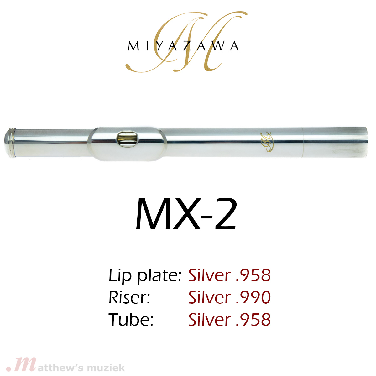 Miyazawa Kopfstück - MX-2 - .958 Britannia Silber
