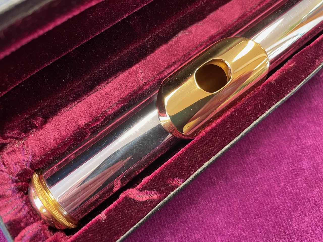 Pearl Flute Headjoint - Brezza Silver Plated - Gold Plated Lipplate, Riser and Crown