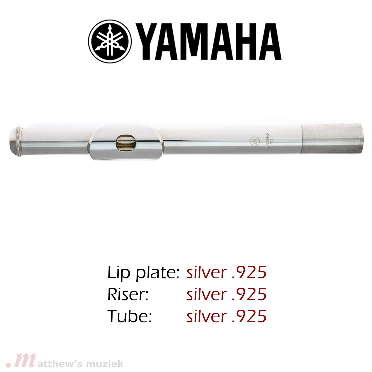 Yamaha Dwarsfluit Kopstuk - Sterling Zilver